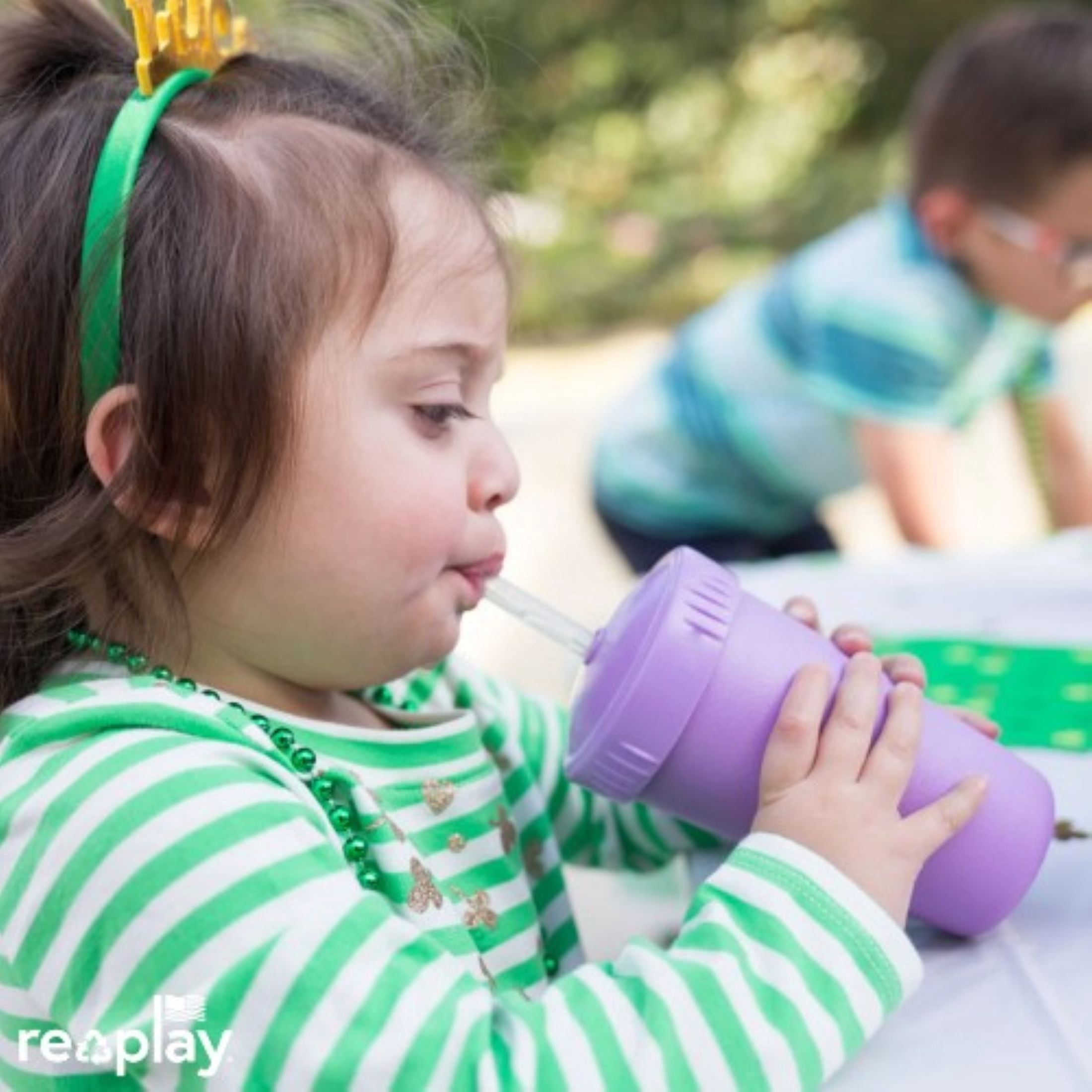 Re-Play Sippy Cups for Toddlers - 10 oz. Straw Cups Set of 3 for Kids - Silicone Locking Straws - Dishwasher/Microwave Safe - USA Made - Pixel Blush
