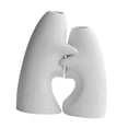 thumbnail image 4 of 2 jarrones de cerámica para flores, arreglos florales, decoración del hogar, estilo moderno Blanco, 4 of 9