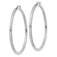 thumbnail image 2 of Primal Gold 10 Karat White Gold 3mm Tube Hoop Earrings, 2 of 4
