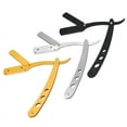 thumbnail image 3 of Er na Men's Shaving Knife Straight Edge Razors Professional BarberShop Beard Cutter Manual Shaver Stainless Steel Shaver Rack, 3 of 9