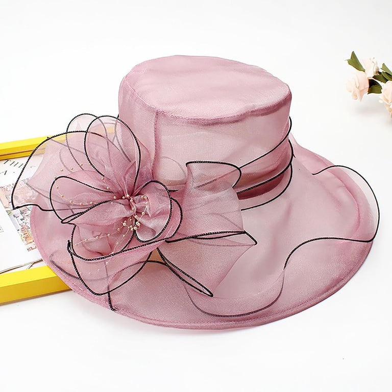 Riforla Womens Summer Dress Hat Wide Leaf Flower Bridal Shower Hat Sun Hats  Beach Hat Beach Hats for Women Brown - Walmart.com