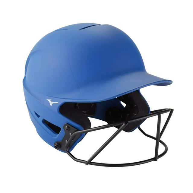 Casco de bateo de softball Fastpitch Mizuno F6 con máscara Royal