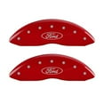 thumbnail image 2 of MGP 4 Caliper Covers Engraved Front & Rear Oval logo/Ford Red finish silver ch Fits select: 1999-2004 FORD F250 SUPER DUTY, 2004 FORD F350 SUPER DUTY, 2 of 6