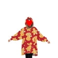 thumbnail image 2 of goowrom Family Cartoon Digital Printing Lamb Wool Warm Hooded Blanket, 2 of 9