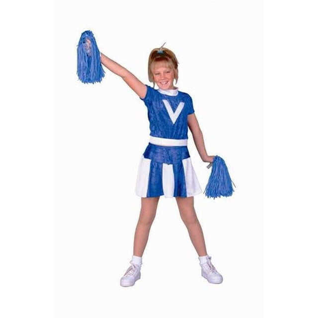 RG Costumes 91136-S Blue Velvet Cheerleader Costume - Size Child-Small