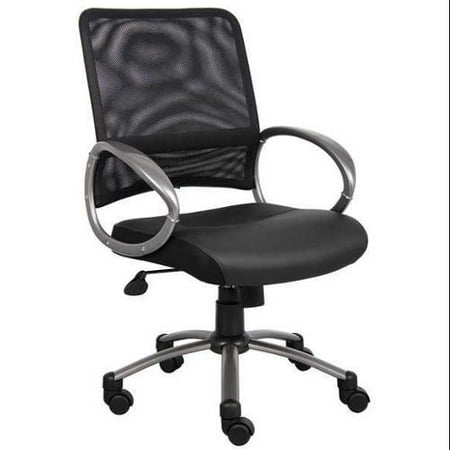 Desk Chair, Leather Top Black, Height 37-1/4