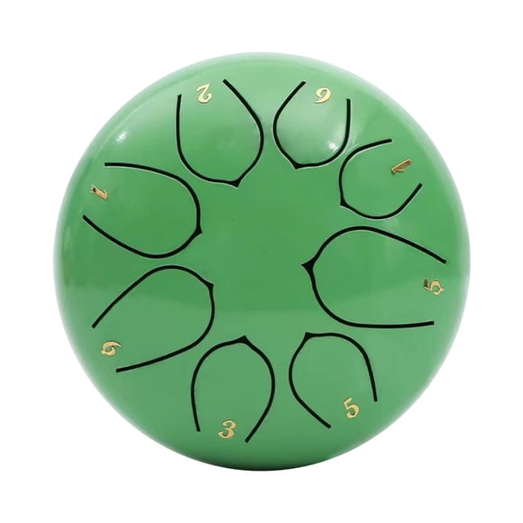 Xihbxyly Tambor de Lluvia para Exteriores, Tambor de Lengüeta de Acero de 11,4 Cm y 8 Tonos, con Baquetas y Libro, para Jardín.