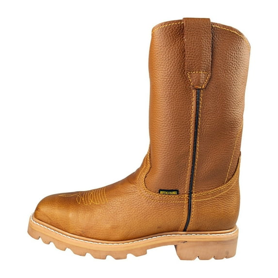Men's Work Boots Buffalo & Bull Leather Color Honey Steel Toe, Botas con casco de Acero para Trabajar
