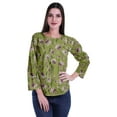 thumbnail image 2 of Moomaya Printed Button Placket Full Sleeve Top Round Neck WoMen's Casual Summer Tunic, 2 of 6