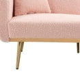 thumbnail image 4 of Luccalily Accent Bed Sofa,Velvet Leisure Sleeper Comfy Sofa Couch with 2 Throw Pillow, Accent Sofa Recliner,with 5 Rose Golden Metal Legs,Mid-Century Modern Velvet loveseat Sofa for Living Room, 4 of 14