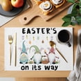 thumbnail image 2 of Happy Easter Placemats Set of 4 Simple Colorful Gnomes Easter Eggs Floral Carrots Plant Heat Insulation Washable Place Mats, Non-Slip Table Mats for Dining Table Party Kitchen Decor,13x19 Inch, 2 of 9