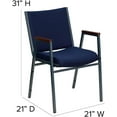 thumbnail image 3 of YouLLin HERCULES Series Heavy Duty Navy Blue Dot Fabric Stack Chair with Arms and Ganging Bracket, 3 of 9
