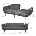 thumbnail image 2 of Gymax Canapé-Lit Moderne Futon Convertible avec Fonction d'Angle Réglable à 3 Niveaux Gris, 2 of 8