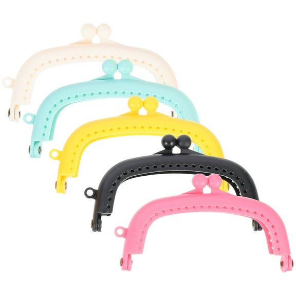 ITSELFER 5pcs Plastic Clasp Kiss Lock DIY Purse Making Frame DIY Frame for Coin Purse Handbag