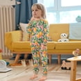 thumbnail image 4 of FORMRS Long Sleeve Top and Pants Pajama Set for Niños 2-Piece Sleepwear, Sizes 18M-8Y, Pink Oranges, 4 of 6