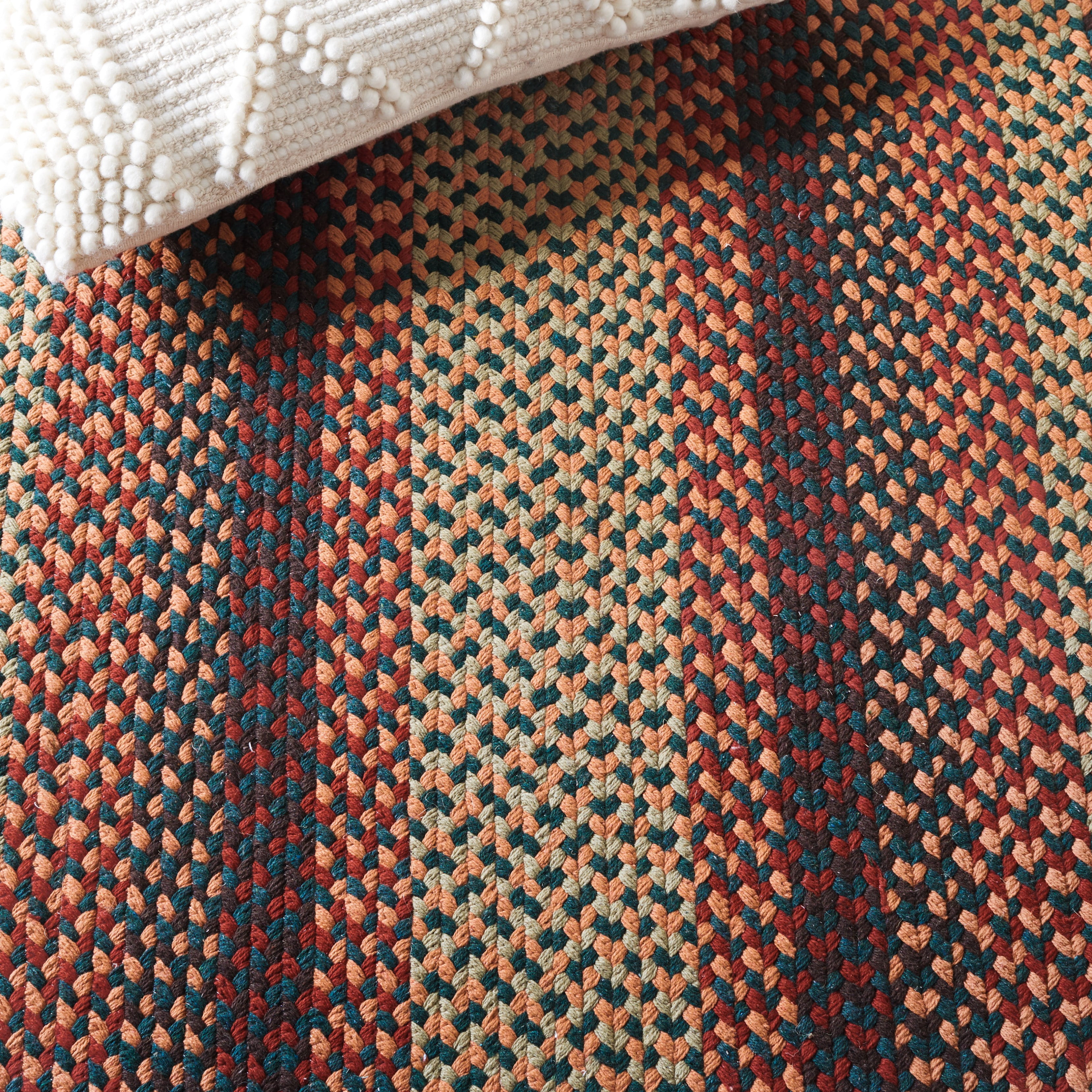 SAFAVIEH Braided Claes Bordered Reversible Area Rug, Brown/Rust, 4' x 6' Oval