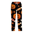 thumbnail image 7 of Domzest Halloween Pajama Pants Men Halloween Graphic Drawstring Elastic Waisted Pajama Bottoms Wide Leg Funny Sleepwear Black XL, 7 of 7