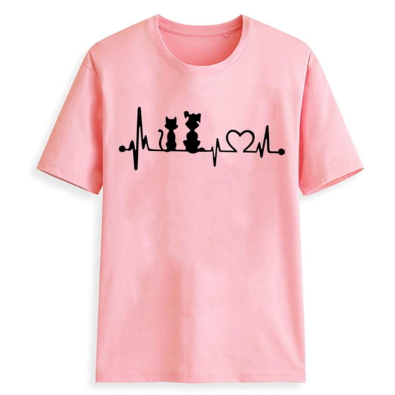 Ichuanyi Womens Tops, Summer Clearance Women Girls Plus Size Print Tees Shirts Short Sleeve T Shirt Blouse Tops