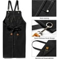 thumbnail image 3 of Chef Apron for Men and Women with Large Pockets ,  Canvas Cross Back Cotton Work Aprons,Size M to XXL, Black, 3 of 6