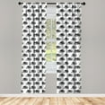 thumbnail image 3 of Ambesonne Hedgehog Curtains, Sketchy Animal Pattern, Pair of 28"x63", Black White, 3 of 5