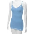 thumbnail image 4 of Bozzolo Women Junior & Plus Adjustable Spaghetti Strap Lace Trim Tunic Tank Top Camisoles, 4 of 5