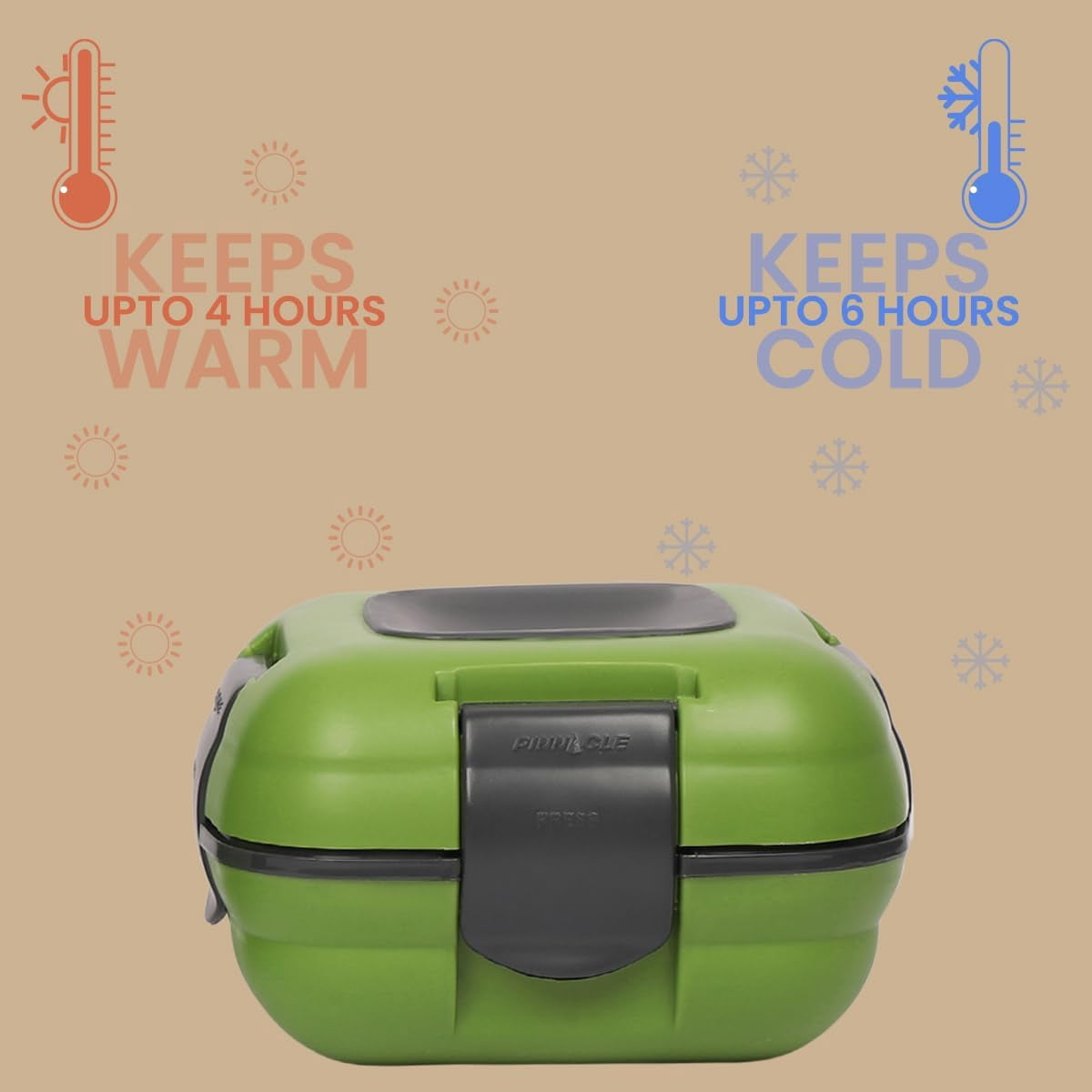 Pinnacle Thermoware 2-Pc Leak Proof Insulated Lunch Box Hot Food Container Set, Green