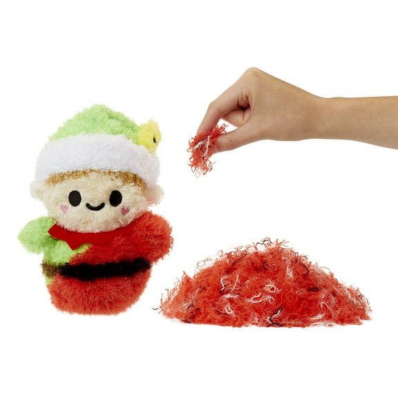 Fluffie Stuffiez Holiday Santa Small Collectible Plush, Surprise Reveal Unboxing with Huggable Asmr Fidget DIY Fluff Pulling, Ultra Soft