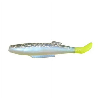H&H TKO Shrimp Fishing Lure, Glow & Chartreuse Tail, 3 Count