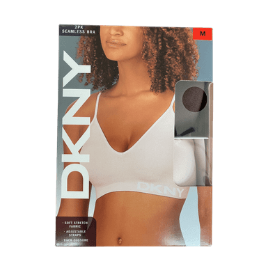 DKNY 2-Pack Seamless Bra (Dark Brown/Pearl Pink, Size M)