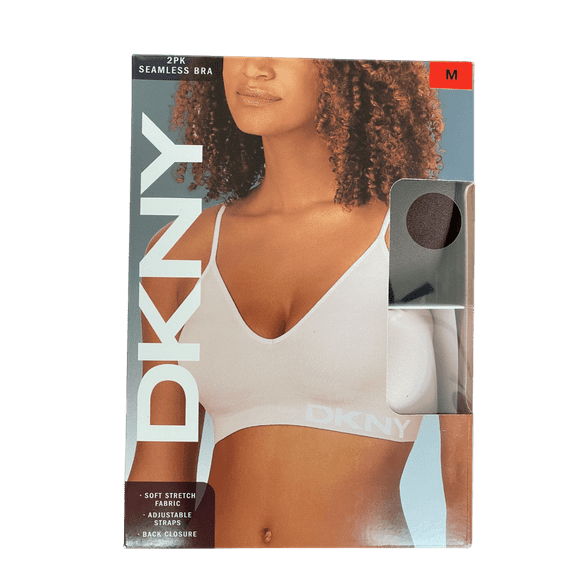 DKNY 2-Pack Seamless Bra (Dark Brown/Pearl Pink, Size M)