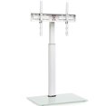 thumbnail image 1 of FITUEYES TV Floor Stand with Tempered Glass Base for 32 to 60 inch Max. Height 48.8” Slim Corner TV Stand with Swivel Bracket Height Adjustable Cantilever TV Stand, 1 of 7