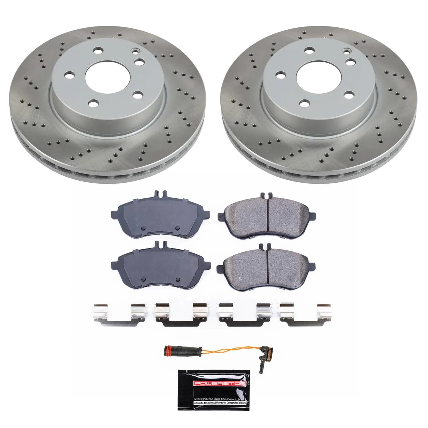 PowerStop Front Semi-Coated Rotor and Low-Dust Ceramic Brake Pad Kit SC7766
