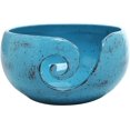 thumbnail image 5 of Rustic Turquoise Ceramic Sewing Tools Organizer/Knitting Yarn Bowl Holder w/ Swirl Design, 5 of 5