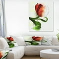 thumbnail image 1 of Grande Fleur Rouge avec Feuilles Vertes - Impression sur Toile Florale, 1 of 3
