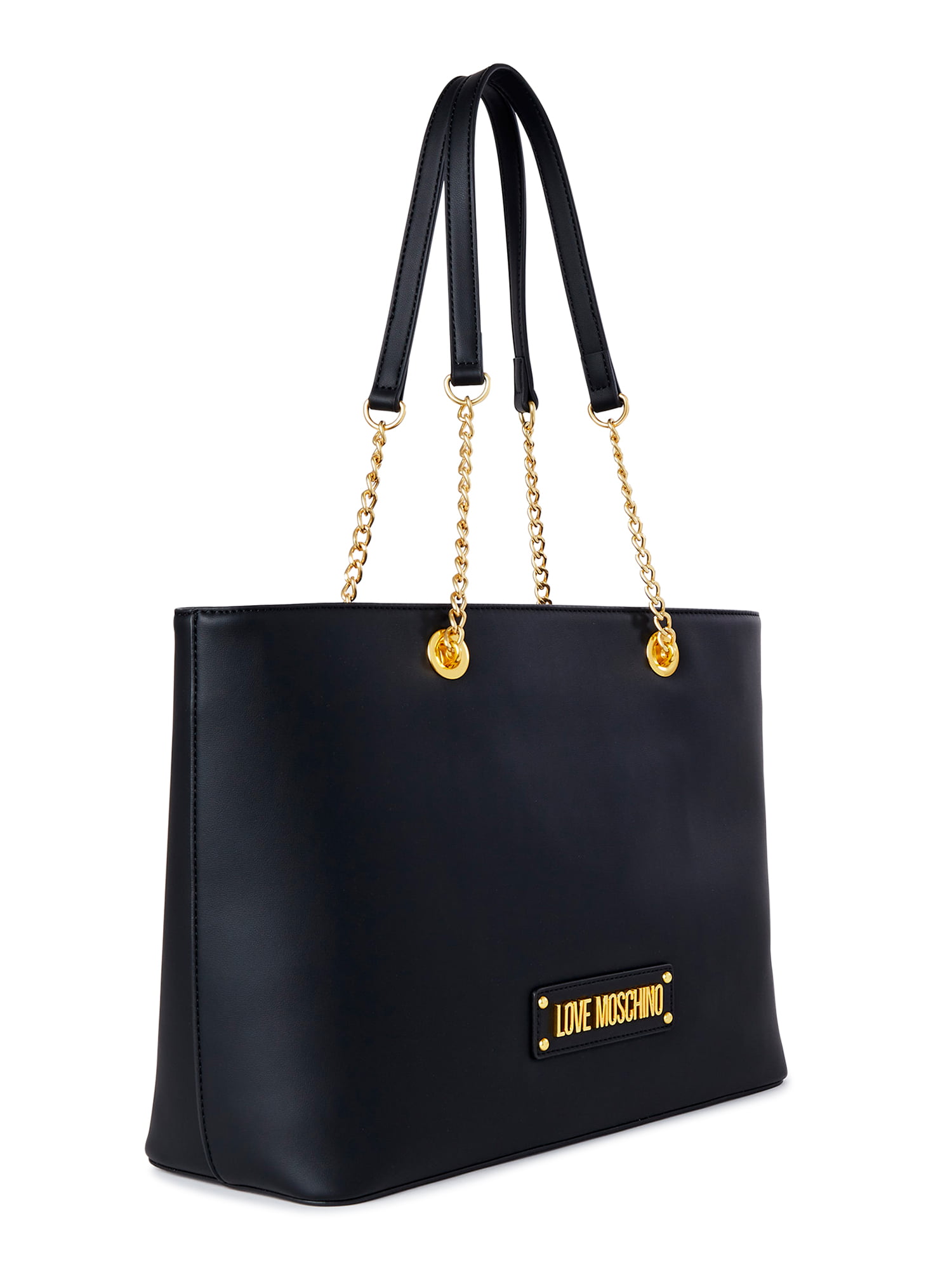 Love Moschino Women's Black Shopper Handbag with Plush Scarf