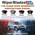 thumbnail image 2 of 2006 Hyundai Santa Fe Beam Wiper Blades Wipers w/1yr Warranty (Set of 2), 2 of 5