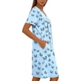 thumbnail image 6 of Women Zip Up Robe Short Bathrobe Lightweight House Coats Trendy Print House Dress Pockets Nightgown, 6 of 6