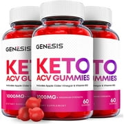 (3 Pack) Genesis Keto ACV Gummies - Supplement for Weight Loss - Energy & Focus Boosting Dietary Supplements for Weight Management & Metabolism - Fat Burn - 180 Gummies