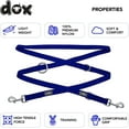 thumbnail image 3 of DDOXX Nylon Dog Leash - 6.6 ft, 3-Way Adjustable Leash Dogs - L (Blue), 3 of 5