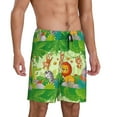 thumbnail image 2 of Wukai African Animals in the Jungle Men’s Short Pajama Pants With Pockets Soft Sleep Pj Shorts for Men-Small, 2 of 6