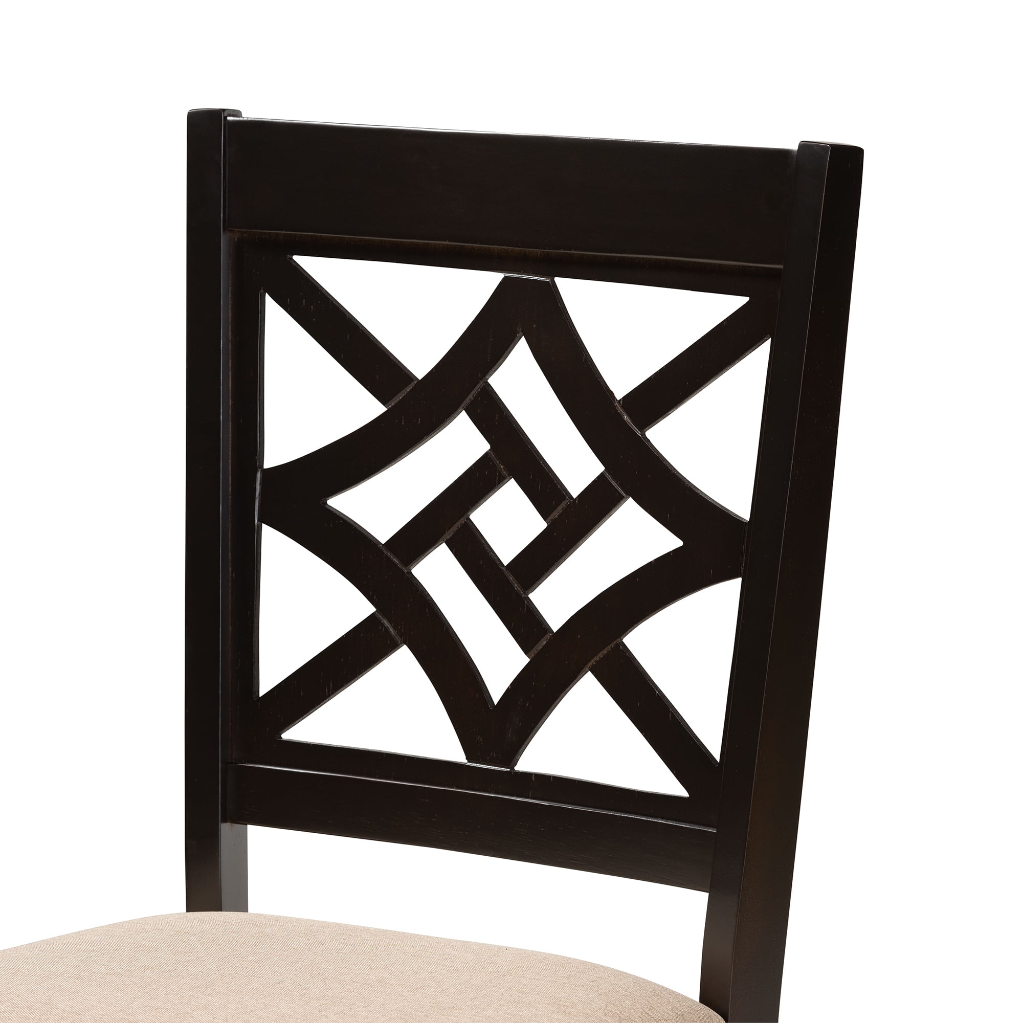 Baxton Studio Nicolette Modern and Contemporary Sand Fabric Upholstered and Dark Brown Finished Wood 5-Piece Dining Set