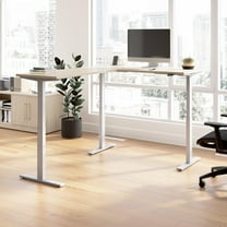 Move 60 Series 60W L Shaped Standing Desk in Natural Elm - Engineered Wood
