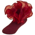 thumbnail image 1 of WUANDIXFA Girls Frilly Ruffle Socks Cute Childrens Socks Lace Socks Four Seasons Breathable Solid Color Socks Princess Dance Socks Baby Girls Red,6-8 Years, 1 of 6