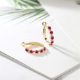 thumbnail image 4 of Gem Stone King 18K Yellow Gold Plated Silver Women Hoop Earrings Red Ruby Green Peridot (1.95 Cttw, Round Cut, 3/7 inch Diameter), 4 of 4