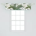 thumbnail image 2 of Tropical Window Valance, Hawaiian Style Exotic Ornament of Palm and Banana Leaves Print, Curtain Valance for Kitchen Bedroom with Rod Pocket, 54" X 18", Army Green Emerald and White, by Ambesonne, 2 of 2