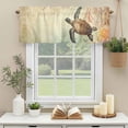 thumbnail image 3 of Sea Turtle Window Valance Curtain Coral Reef Rod Pocket Short Curtain for Living Room, Bedroom & Kitchen Window Decor 42x12in, 3 of 8