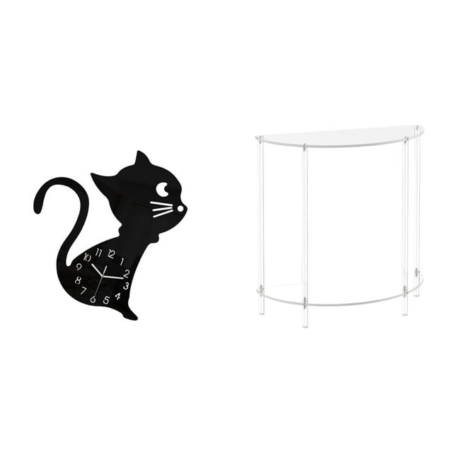 Reloj De Pared De Gato Acrílico, Moderno Y Decorativo Para Sala De Estar, Bonito Adorno De Dibujos Animados Y Mesita De Noche Para Espacios Pequeños.