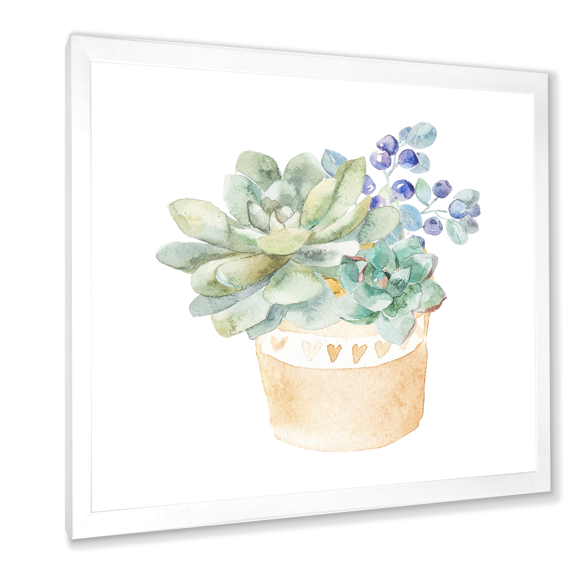 Designart 'Succulent Flower In Terracotta Clypot II' Traditional Framed Art Print