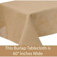 thumbnail image 3 of 60" Inches Wide - Natural Burlap Tablecloth Table Cloth Cover Overlay 60" x 54", 3 of 5