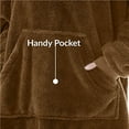 thumbnail image 5 of Oversized Blanket Hoodie Sweatshirt, Wearable Lounging Pullover for Adults Women Men Dark Brown One size, 5 of 7